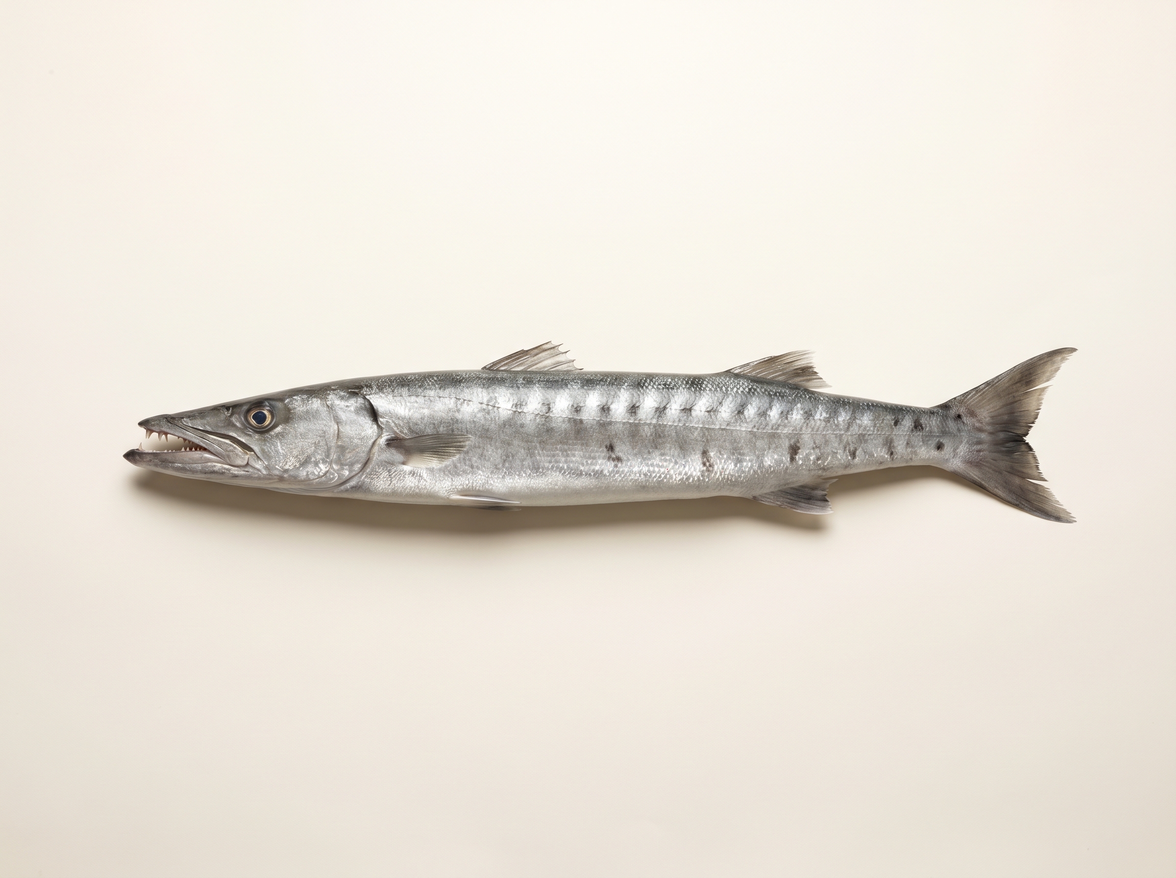 Mediterranean barracuda with sharp teeth and long slender body