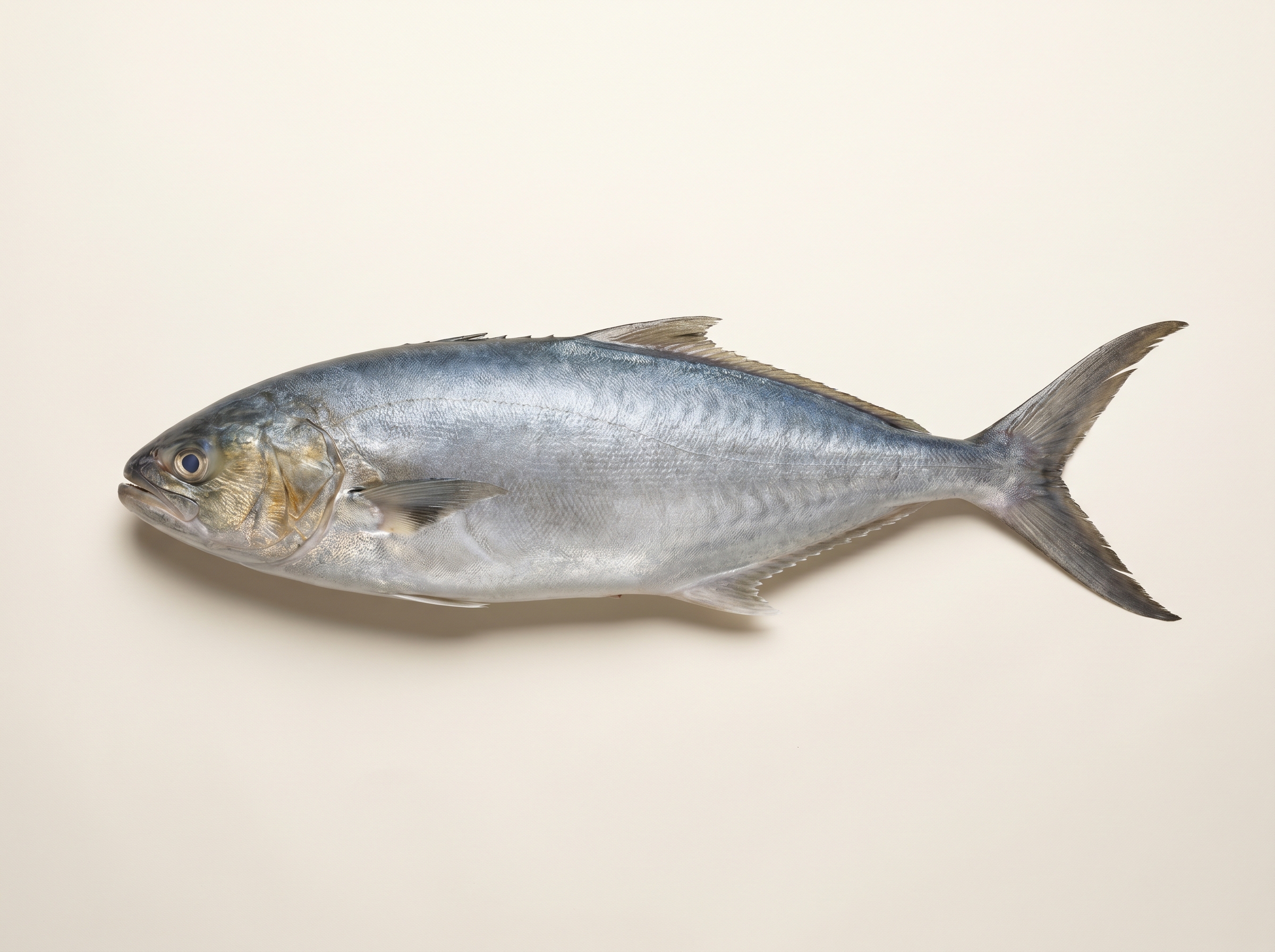 Palometón / leerfish with deep silver body and scythe-shaped tail